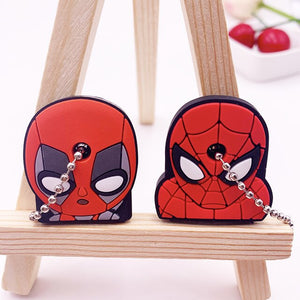 2Pcs/set Cute Cartoon Protective Silicone Keychain For Women/Man Key Cover Key Caps Key Ring Key Holder Kids Gift Key chains