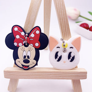 2Pcs/set Cute Cartoon Protective Silicone Keychain For Women/Man Key Cover Key Caps Key Ring Key Holder Kids Gift Key chains