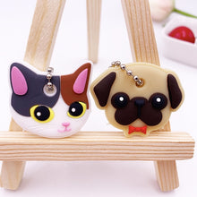 Load image into Gallery viewer, 2Pcs/set Cute Cartoon Protective Silicone Keychain For Women/Man Key Cover Key Caps Key Ring Key Holder Kids Gift Key chains
