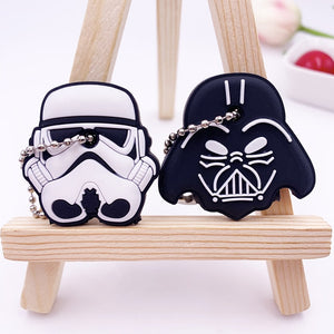 2Pcs/set Cute Cartoon Protective Silicone Keychain For Women/Man Key Cover Key Caps Key Ring Key Holder Kids Gift Key chains