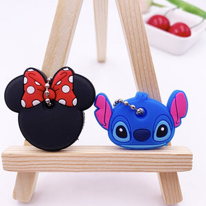 2Pcs/set Cute Cartoon Protective Silicone Keychain For Women/Man Key Cover Key Caps Key Ring Key Holder Kids Gift Key chains