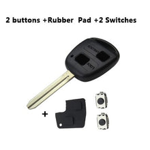 Load image into Gallery viewer, OkeyTech Remote Car Key Shell Case 2/3 BTN For Toyota Yaris Prado Tarago Camry Corolla TOY43 Blade +Rubber Button Pad +Switches
