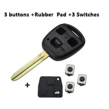 Load image into Gallery viewer, OkeyTech Remote Car Key Shell Case 2/3 BTN For Toyota Yaris Prado Tarago Camry Corolla TOY43 Blade +Rubber Button Pad +Switches
