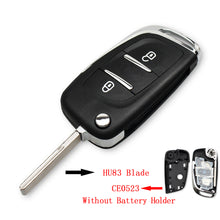 Load image into Gallery viewer, KEYYOU CE0523 2/3 BT Filp Remote Car Key Shell Case For Peugeot 306 407 807 Partner For Citroen C2 C4 C5 C6 C8 Berlingo Picasso
