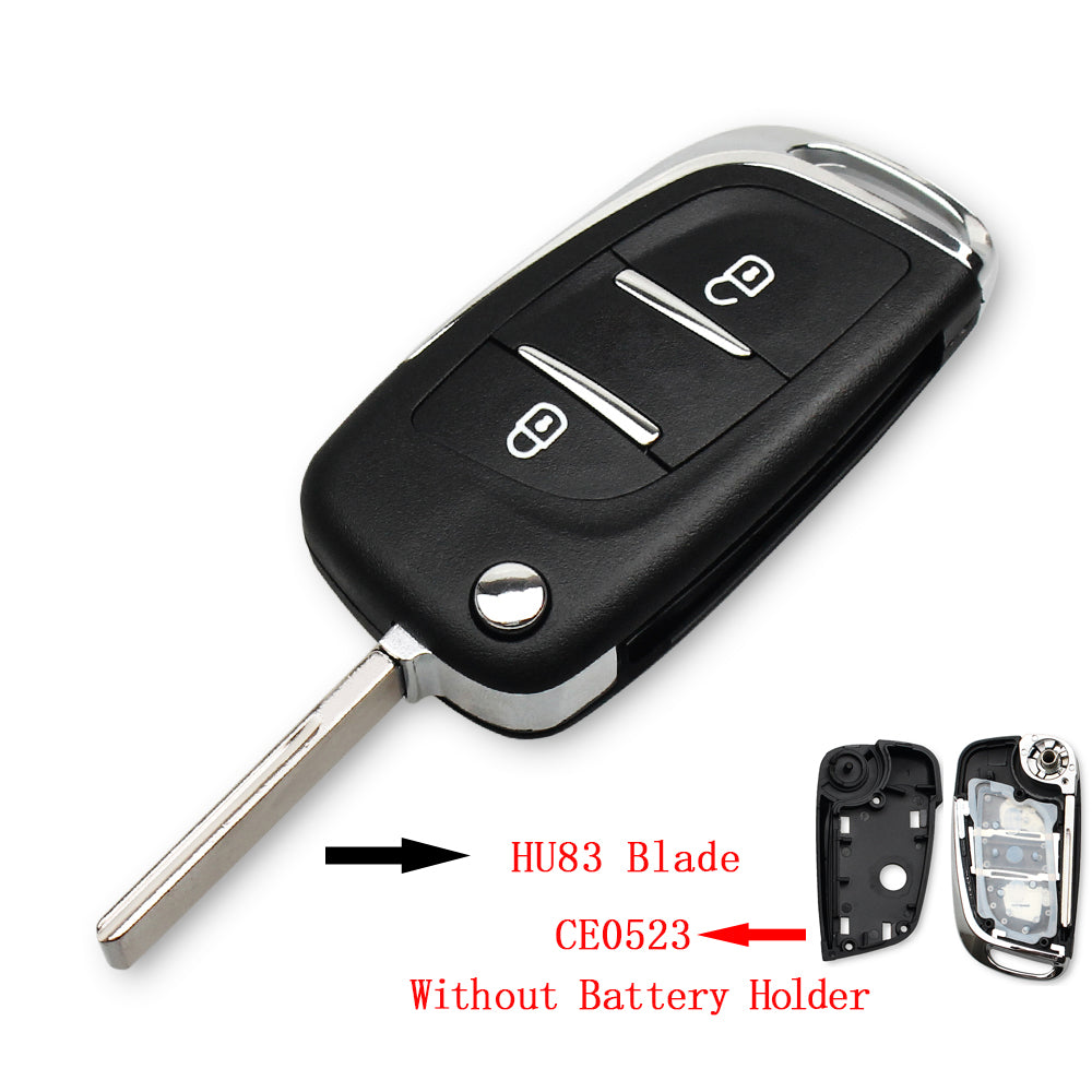 KEYYOU CE0523 2/3 BT Filp Remote Car Key Shell Case For Peugeot 306 407 807 Partner For Citroen C2 C4 C5 C6 C8 Berlingo Picasso