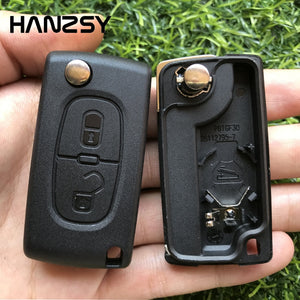 2 buttons Remote Key shell For Peugeot 308 307 207 206 407 Partner CE0536 HU83 Blade Car Flip Folding key Case Blank fob Cover