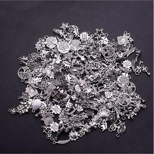 30pcs Mixed Tibetan Silver Tone Crown Key Animal Charm Pendants for Bracelet Necklace Jewelry Accessories Diy Jewelry Making