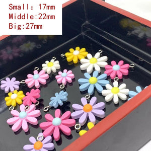 6pcs/lot Kawaii Resin Little Daisy Sun Flower Charms Pendants For DIY Decoration Earrings Key Chains Fashion Jewelry Accessories