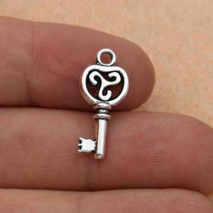 Mix Antique Silver Plated Key Lock Love Charm Pendants for Bracelet Necklace Accessories Diy Jewelry Making Handmade 10pcs