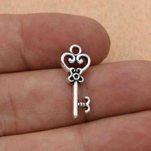 Load image into Gallery viewer, Mix Antique Silver Plated Key Lock Love Charm Pendants for Bracelet Necklace Accessories Diy Jewelry Making Handmade 10pcs
