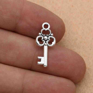 Mix Antique Silver Plated Key Lock Love Charm Pendants for Bracelet Necklace Accessories Diy Jewelry Making Handmade 10pcs