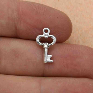 Mix Antique Silver Plated Key Lock Love Charm Pendants for Bracelet Necklace Accessories Diy Jewelry Making Handmade 10pcs