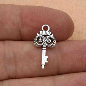 Mix Antique Silver Plated Key Lock Love Charm Pendants for Bracelet Necklace Accessories Diy Jewelry Making Handmade 10pcs